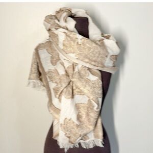Badgley Mischka Gold and Cream Scarf